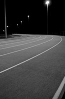 Athletic track at night
