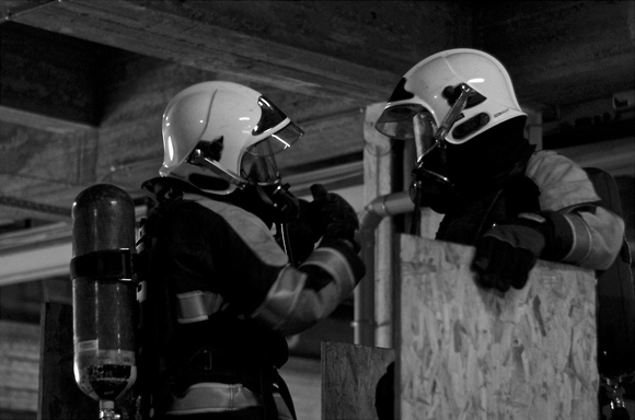 Two firefighters with SCBA