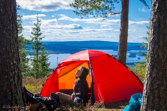 Camping on Finnskogleden, border Sweden - Norway