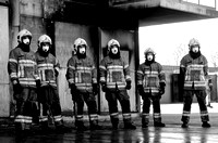 Firefighters stand by on training