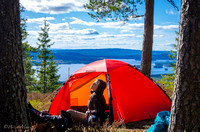 Camping on Finnskogleden, border Sweden - Norway